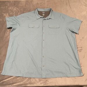 Croft & Barrow Quick Dry Shirt Mens 4XL 4XB Blue Vented Outdoor Hiking
